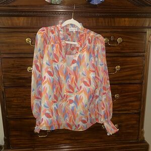 Willa Story - smocked peasant shirt top - size medium